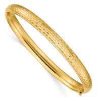 Thumbnail for 14k 4/16 Diamond-cut Fancy Hinged Bangle Bracelet