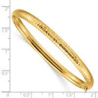 Thumbnail for 14k 3/16 Fancy Hammered Hinged Bangle Bracelet