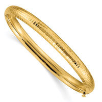 Thumbnail for 14k 4/16 Hammered Fancy Hinged Bangle Bracelet