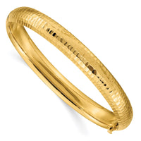 Thumbnail for 14k 5/16 Hammered Fancy Hinged Bangle Bracelet