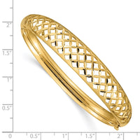 Thumbnail for 14k 6.25-12.5mm Graduated Fancy Weave Hinged Bangle Bracelet