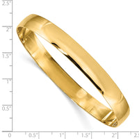 Thumbnail for 14k 8mm Solid Polished Half-Round Slip-On Bangle