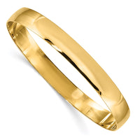 Thumbnail for 14k 8mm Solid Polished Half-Round Slip-On Bangle