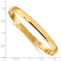 Thumbnail for 14k 6mm Solid Polished Half-Round Slip-On Bangle