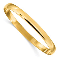 Thumbnail for 14k 6mm Solid Polished Half-Round Slip-On Bangle