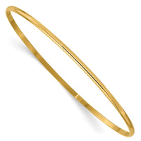 Thumbnail for 14k 2mm Solid Polished Half-Round Slip-On Bangle