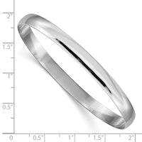 Thumbnail for 14k White Gold 6mm Solid Polished Half-Round Slip-On Bangle