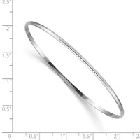 Thumbnail for 14k White Gold 2mm Solid Polished Half-Round Slip-On Bangle