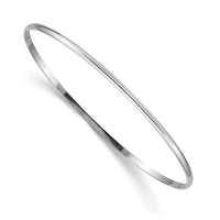 Thumbnail for 14k White Gold 2mm Solid Polished Half-Round Slip-On Bangle