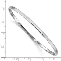 Thumbnail for 14k White Gold 3mm Polished Square Tube Slip-on Bangle