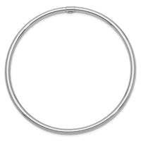 Thumbnail for 14k White Gold 3mm Polished Round Tube Slip-on Bangle
