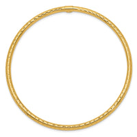 Thumbnail for 14k 3mm Diamond-cut Tube Slip-on Bangle