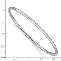 Thumbnail for 14k White Gold 3mm Diamond-cut Slip-on Bangle