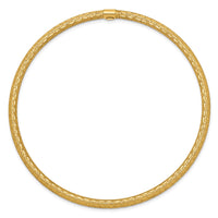 Thumbnail for 14k 3mm Satin Finish Diamon-cut Tube Slip-on Bangle
