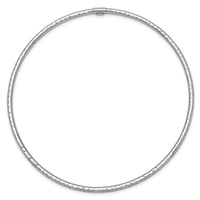 Thumbnail for 14k White Gold 2mm Diamond-cut Slip-on Bangle