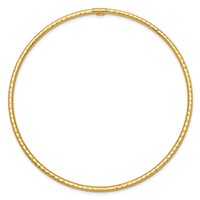 Thumbnail for 14k 2mm Diamond-cut Tube Slip-on Bangle