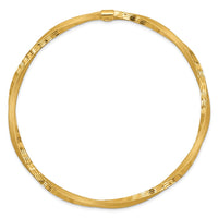 Thumbnail for 14k 3mm Satin Finish Diamond-cut Twist Slip-on Bangle
