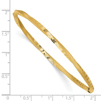 Thumbnail for 14k 3mm Satin Finish Diamond-cut Twist Slip-on Bangle