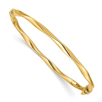 Thumbnail for 14k Twisted Tube Hinged Bangle