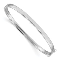 Thumbnail for 14k White Gold 4mm Hinged Bangle