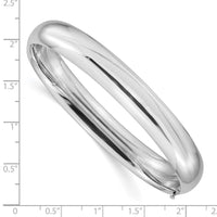 Thumbnail for 14k White Gold High Polished 10.00mm Hinged Bangle