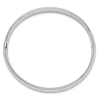 Thumbnail for 14k White Gold High Polished 8.00mm Hinged Bangle