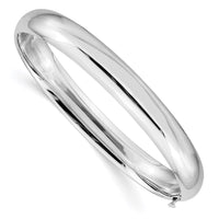Thumbnail for 14k White Gold High Polished 8.00mm Hinged Bangle