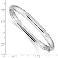 Thumbnail for 14k White Gold High Polished 6.00mm Hinged Bangle