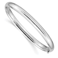Thumbnail for 14k White Gold High Polished 6.00mm Hinged Bangle