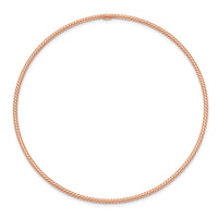 Thumbnail for 14k 1.5mm Rose Gold Textured Slip-on Bangle Bracelet