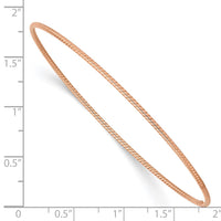Thumbnail for 14k 1.5mm Rose Gold Textured Slip-on Bangle Bracelet