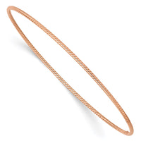 Thumbnail for 14k 1.5mm Rose Gold Textured Slip-on Bangle Bracelet