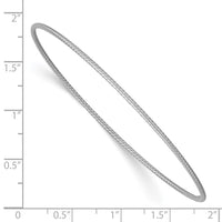 Thumbnail for 14k 1.5mm White Gold Textured Slip-on Bangle Bracelet