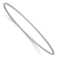 Thumbnail for 14k 1.5mm White Gold Textured Slip-on Bangle Bracelet