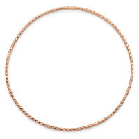 Thumbnail for 14k 1.5mm Rose Gold Diamond-Cut Slip-on Bangle Bracelet