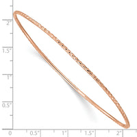 Thumbnail for 14k 1.5mm Rose Gold Diamond-Cut Slip-on Bangle Bracelet