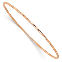 Thumbnail for 14k 1.5mm Rose Gold Diamond-Cut Slip-on Bangle Bracelet
