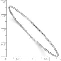 Thumbnail for 14k 1.5mm White Gold Diamond-Cut Slip-on Bangle Bracelet