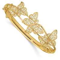 Thumbnail for 14K Filgree Butterfly Hinged Bangle Bracelet