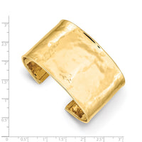 Thumbnail for 14k 37mm Hammered Polished Cuff Bangle