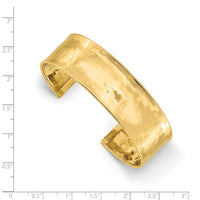 Thumbnail for 14k 19mm Hammered Polished Cuff Bangle