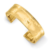 Thumbnail for 14k 19mm Hammered Polished Cuff Bangle