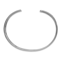 Thumbnail for 14k White Gold 19mm Hammered Polished Cuff Bangle
