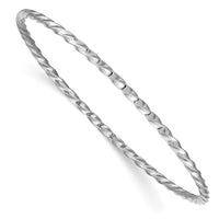 Thumbnail for 14k White Gold 2.50mm Twisted Slip-on Bangle