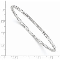 Thumbnail for 14k White Gold Textured Slip-on Bangle Bracelet