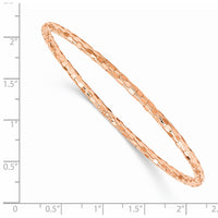 Thumbnail for 14K Rose Gold Polished Textured Slip-on Bangle Bracelet