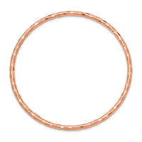 Thumbnail for 14K Rose Gold Polished Textured Slip-on Bangle Bracelet