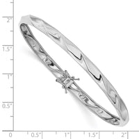 Thumbnail for 14k White Gold Polished Twisted Flexible Bangle