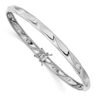 Thumbnail for 14k White Gold Polished Twisted Flexible Bangle