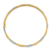 Thumbnail for 14k White Rhodium Polished Satin D/C Flexible Bangle